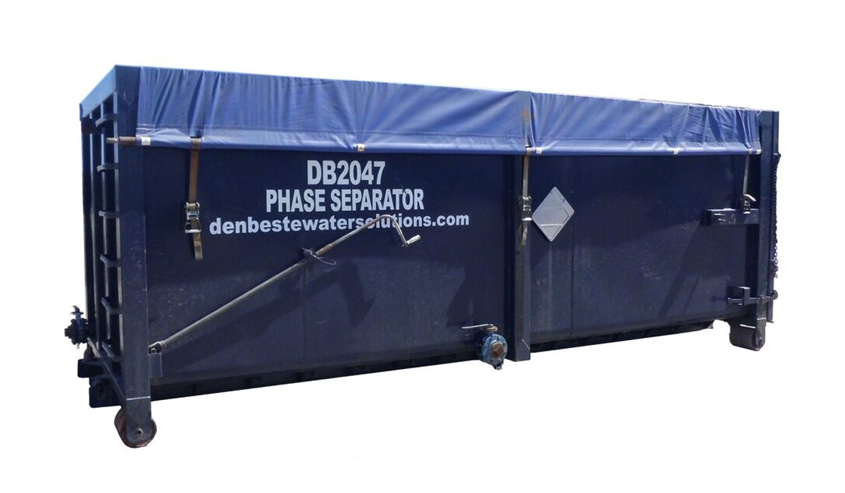 Phase separator with 38 cubic yard capacity.